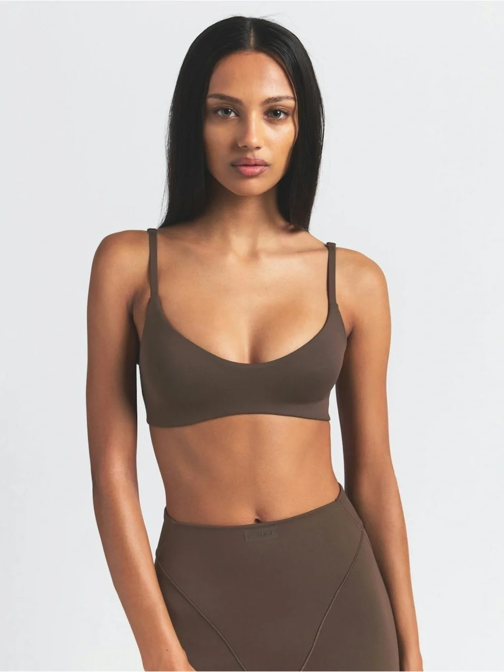 Nike SKIMS Matte Micro Scoop Sports Bra XS Dark Sepia NWT Dri-FIT Sculpting